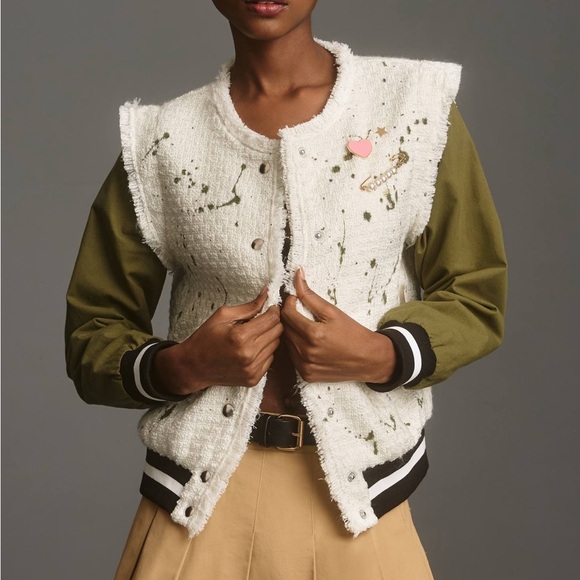 Anthropologie | Tweed Bomber Jacket | Minor Call Out | XS | NWT - Picture 9 of 11